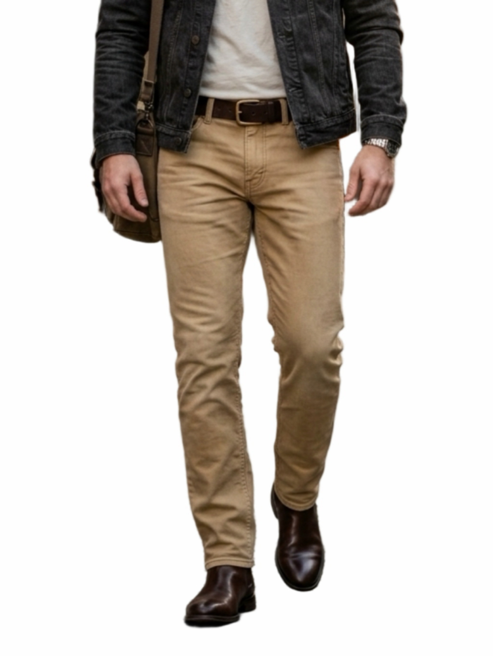 Men's vintage Straight Jeans in Khaki Tan 32x30 every day comfortable work 1466